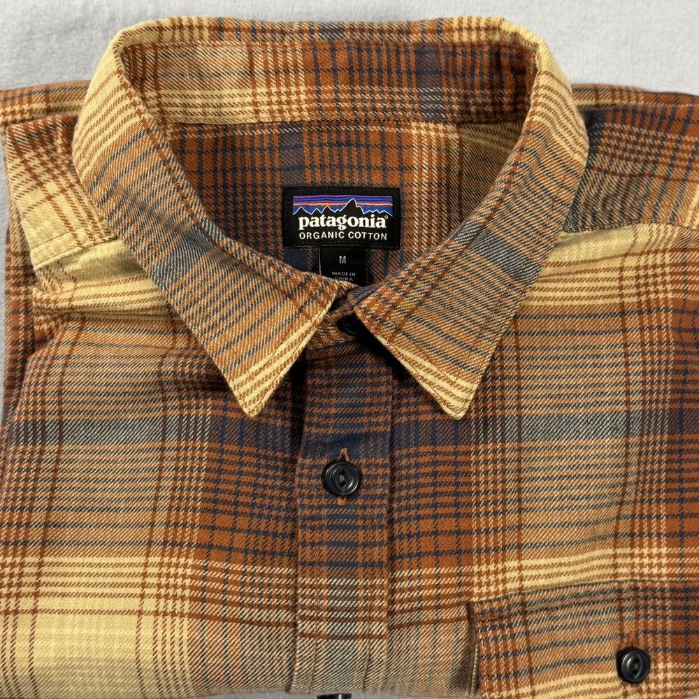 Patagonia Mens Midweight Fjord Organic Cotton Flannel Shirt M Fall Plaid